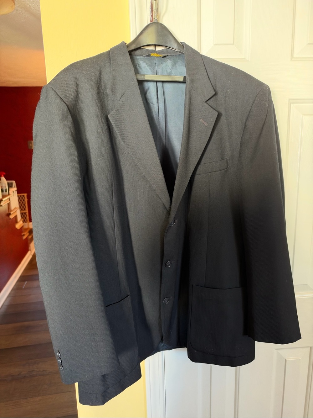 Men's Black Three-Button Suit Coat